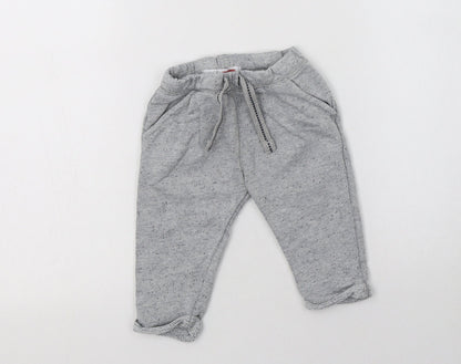Minoti Baby Grey  Cotton Pedal Pusher Trousers Size 6-9 Months  Drawstring