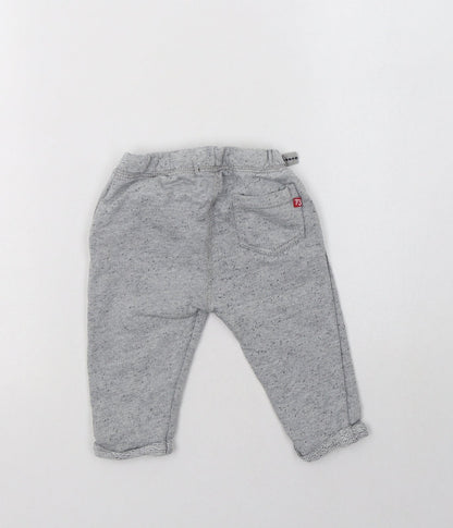 Minoti Baby Grey  Cotton Pedal Pusher Trousers Size 6-9 Months  Drawstring