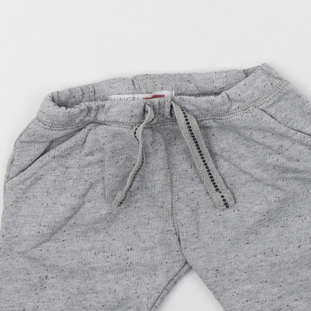 Minoti Baby Grey  Cotton Pedal Pusher Trousers Size 6-9 Months  Drawstring