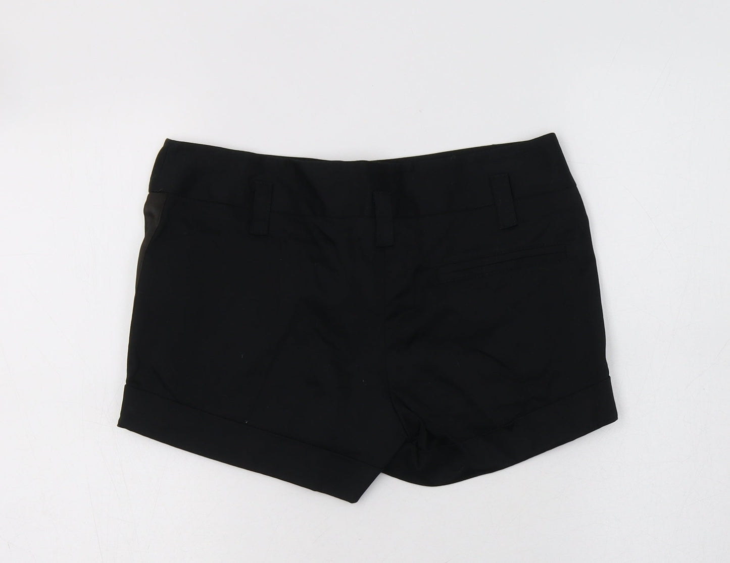 New Look Womens Black  Cotton Chino Shorts Size 6 L3 in Regular Button