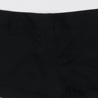 New Look Womens Black  Cotton Chino Shorts Size 6 L3 in Regular Button