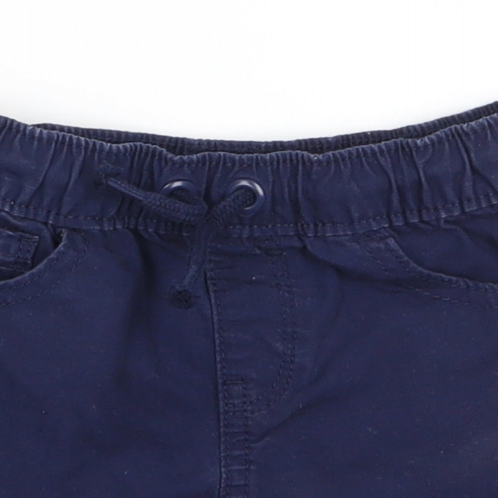 George Boys Blue  Cotton Cropped Trousers Size 12-18 Months  Drawstring - Dark Blue shorts