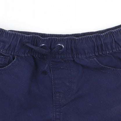 George Boys Blue  Cotton Cropped Trousers Size 12-18 Months  Drawstring - Dark Blue shorts
