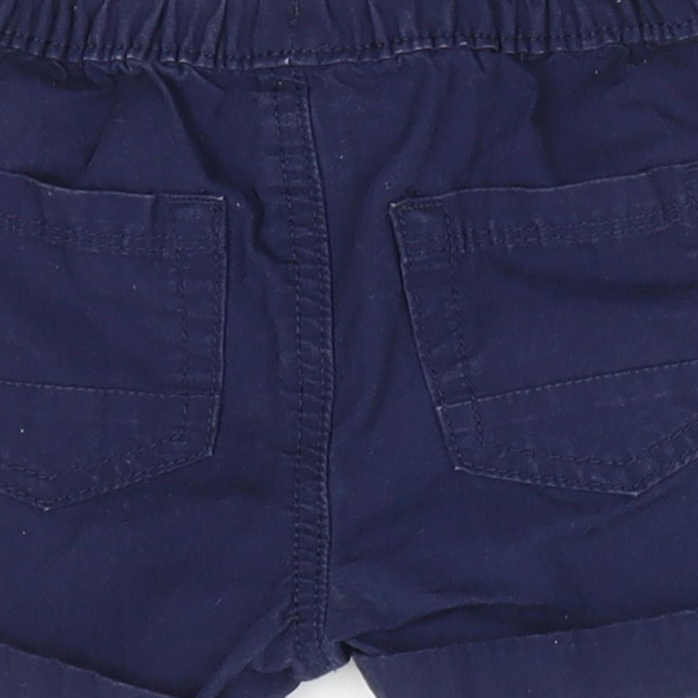 George Boys Blue  Cotton Cropped Trousers Size 12-18 Months  Drawstring - Dark Blue shorts