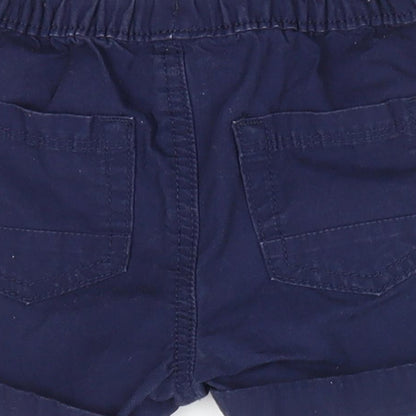 George Boys Blue  Cotton Cropped Trousers Size 12-18 Months  Drawstring - Dark Blue shorts