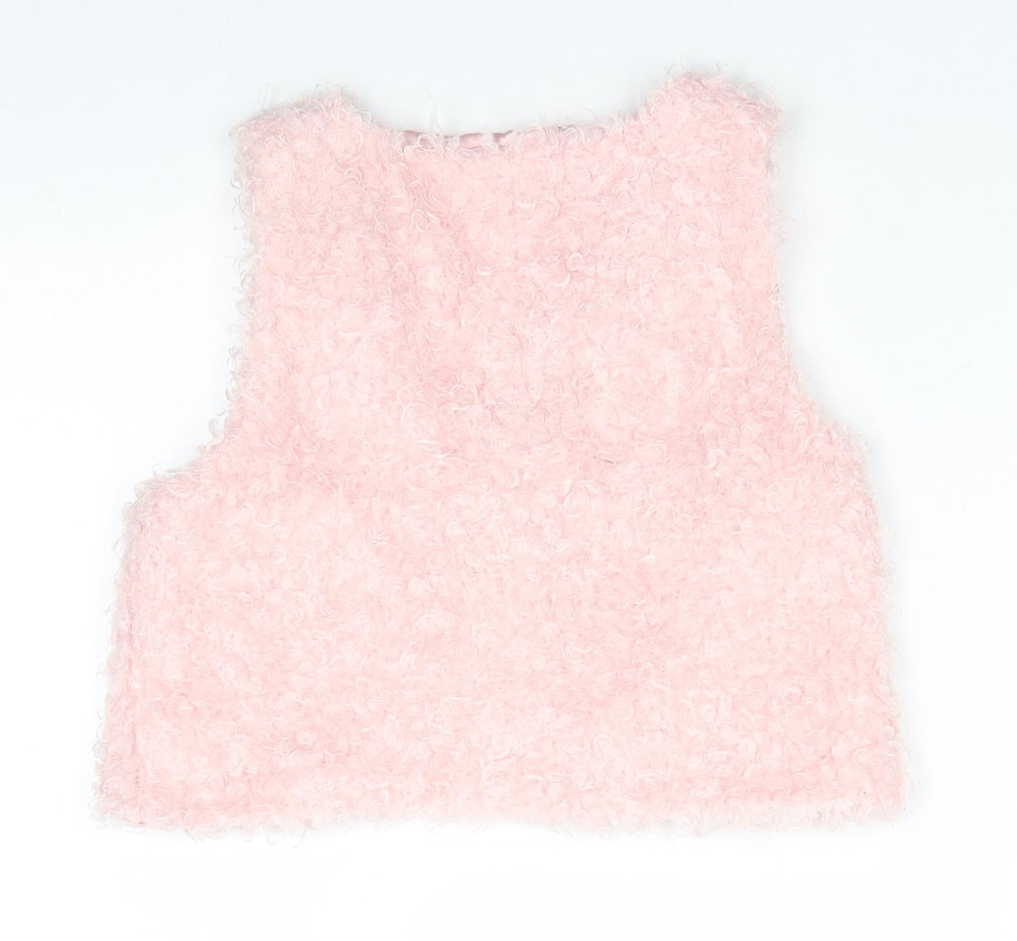 H&M Girls Pink   Gilet Waistcoat Size 12-13 Years   - Looped thread look Pale pink