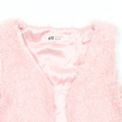 H&M Girls Pink   Gilet Waistcoat Size 12-13 Years   - Looped thread look Pale pink