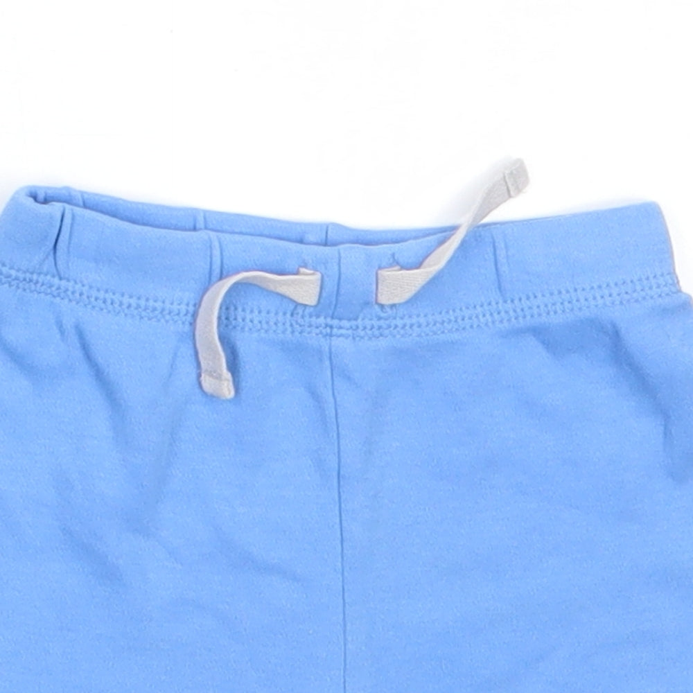 George Boys Blue  Cotton Sweatpants Trousers Size 6-9 Months   - Sky Blue