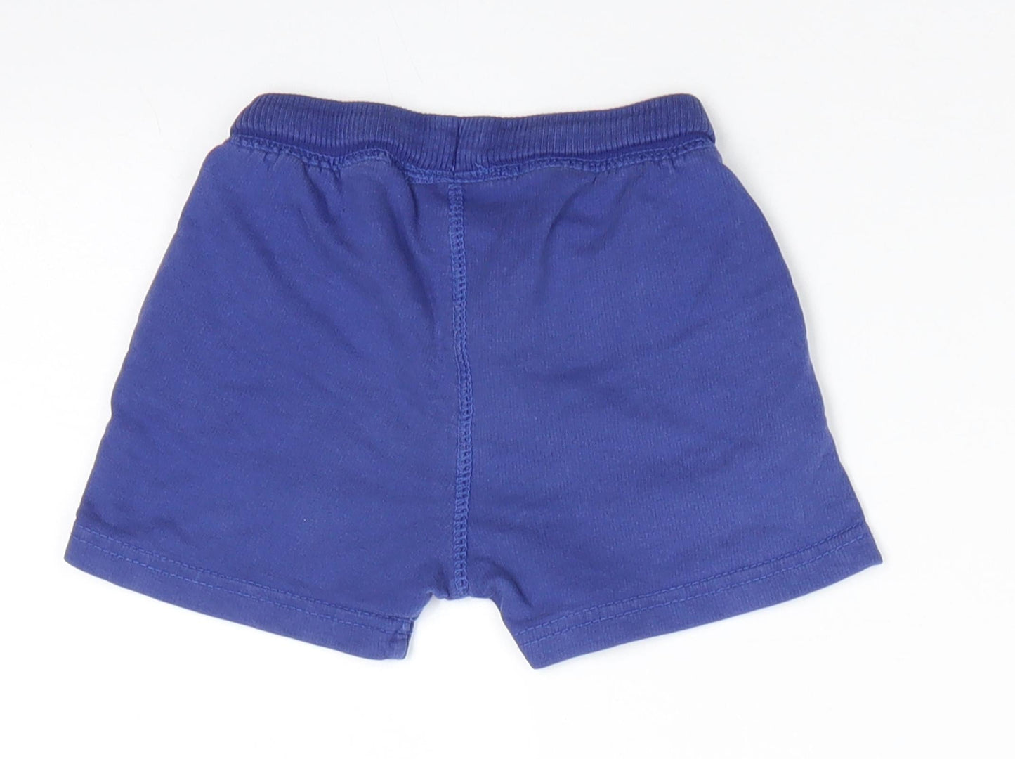 Zara Boys Blue  Cotton Cropped Trousers Size 12-18 Months  Drawstring - Mid Blue Shorts