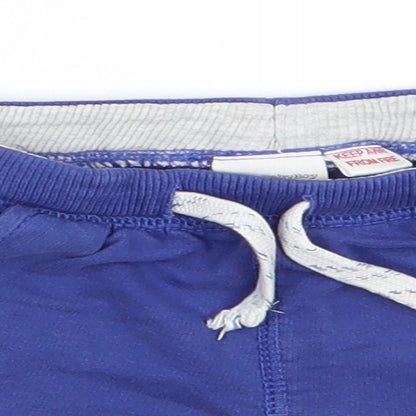 Zara Boys Blue  Cotton Cropped Trousers Size 12-18 Months  Drawstring - Mid Blue Shorts