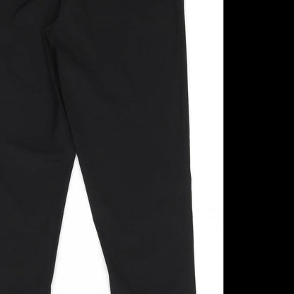 EZY Wear by CH1 Womens Black  Polyester Trousers  Size S L26.5 in Regular  - Back Elastication Tie Front Turn ups