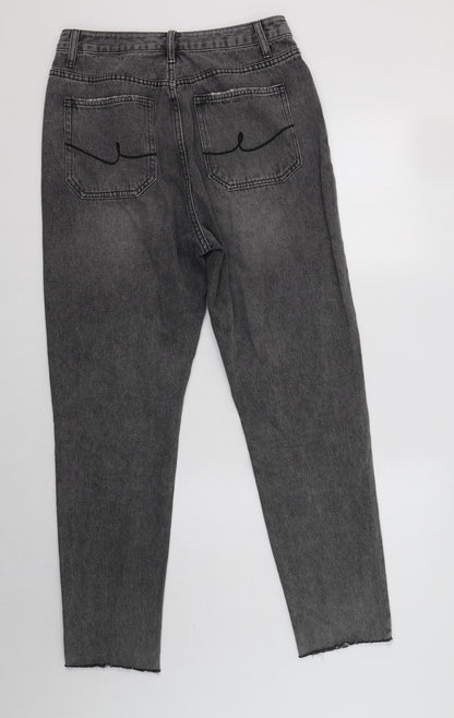 By Egreis Womens Grey  Cotton Tapered Jeans Size M L29 in Regular Button