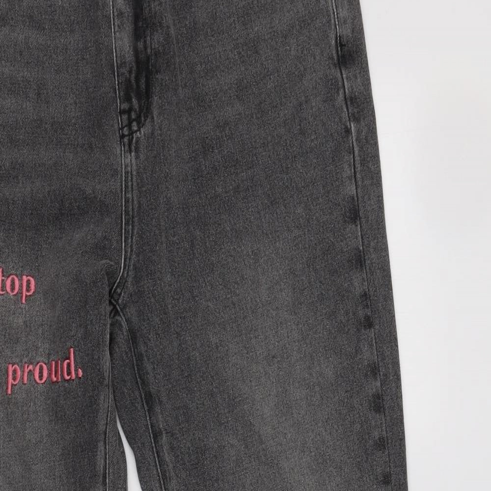 By Egreis Womens Grey  Cotton Tapered Jeans Size M L29 in Regular Button