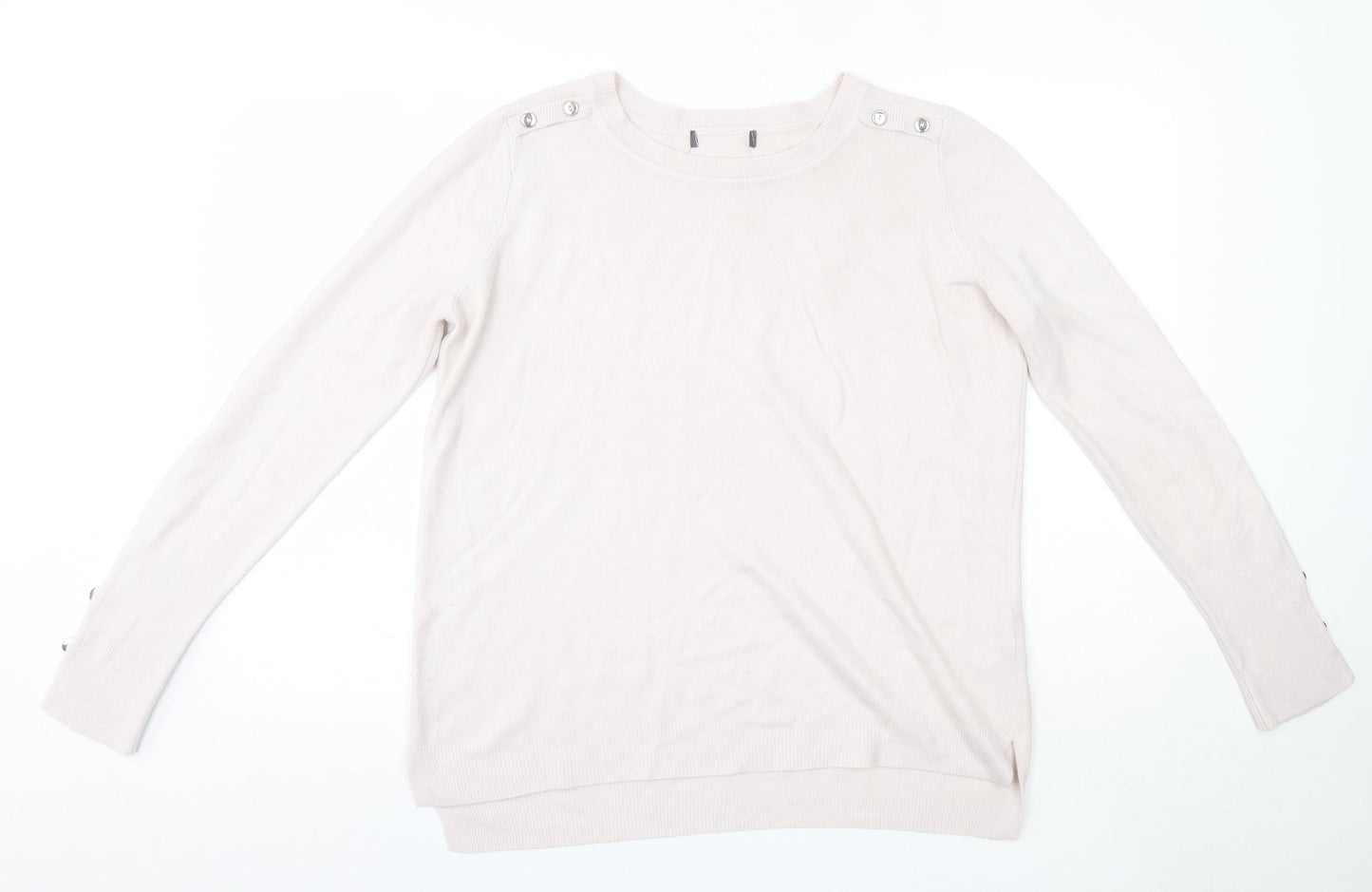 Primark Womens Pink Round Neck  Acrylic Pullover Jumper Size S