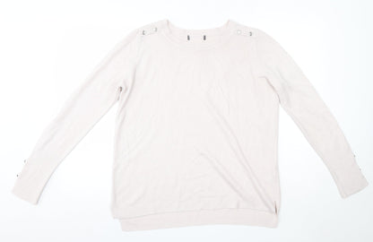 Primark Womens Pink Round Neck  Acrylic Pullover Jumper Size S