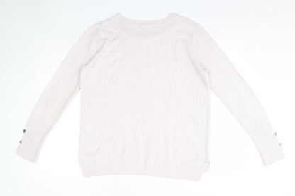 Primark Womens Pink Round Neck  Acrylic Pullover Jumper Size S
