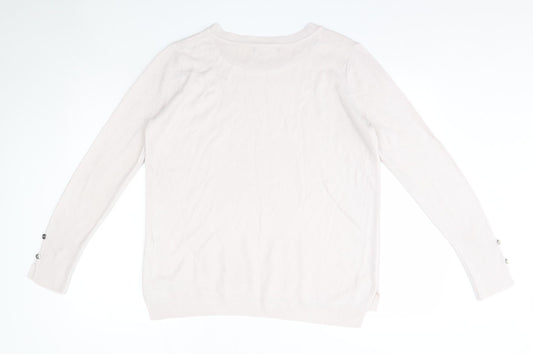 Primark Womens Pink Round Neck  Acrylic Pullover Jumper Size S