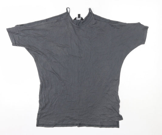 Womens UK Size 6 New Look Grey Basic Blouse