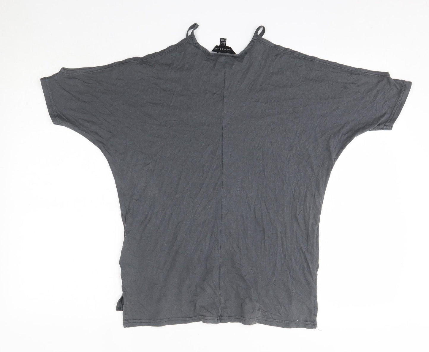 Womens UK Size 6 New Look Grey Basic Blouse