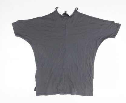Womens UK Size 6 New Look Grey Basic Blouse