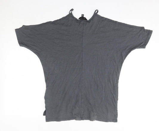 Womens UK Size 6 New Look Grey Basic Blouse