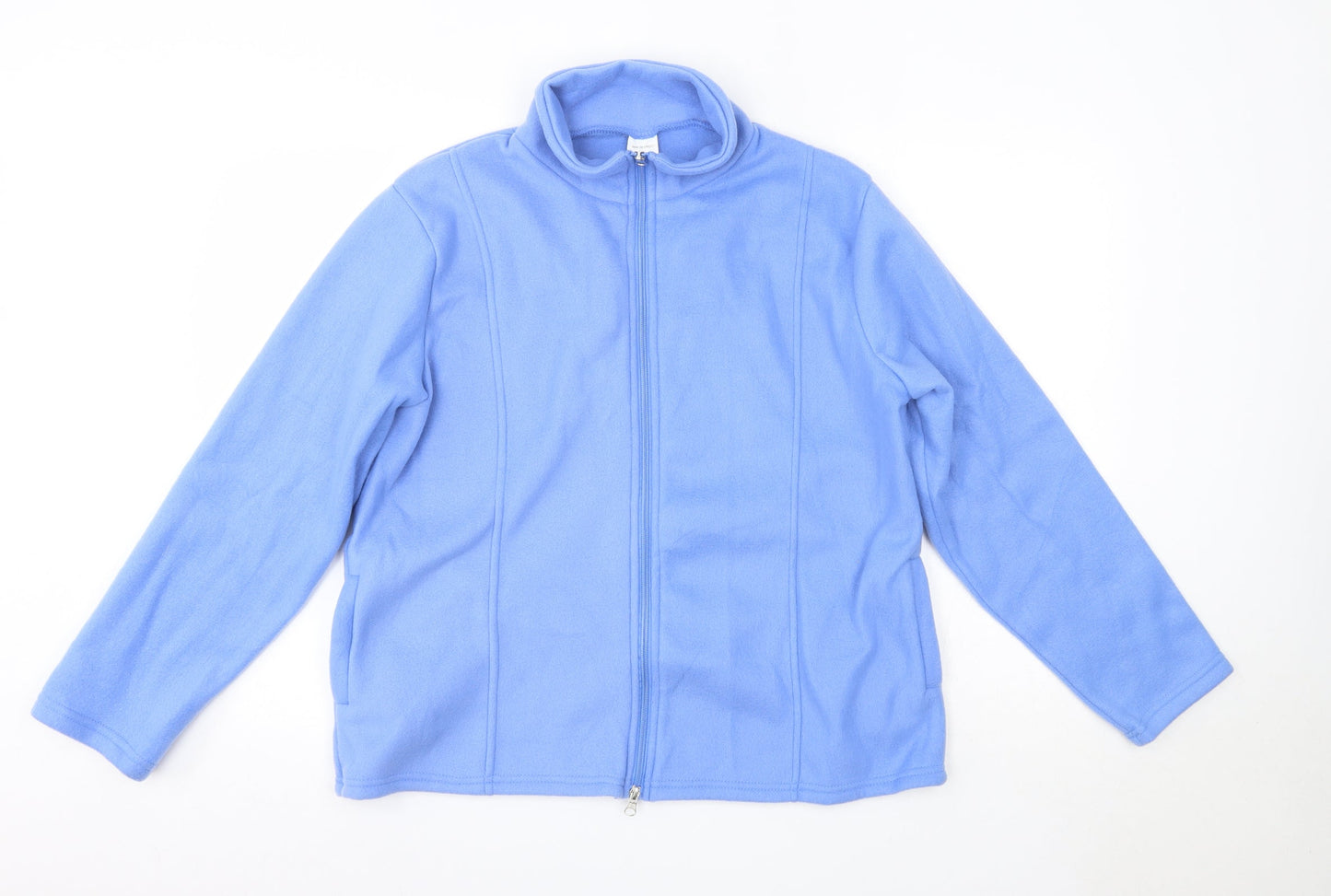 Womens UK Size M Anne de Lancay Blue Full Zip Jumper