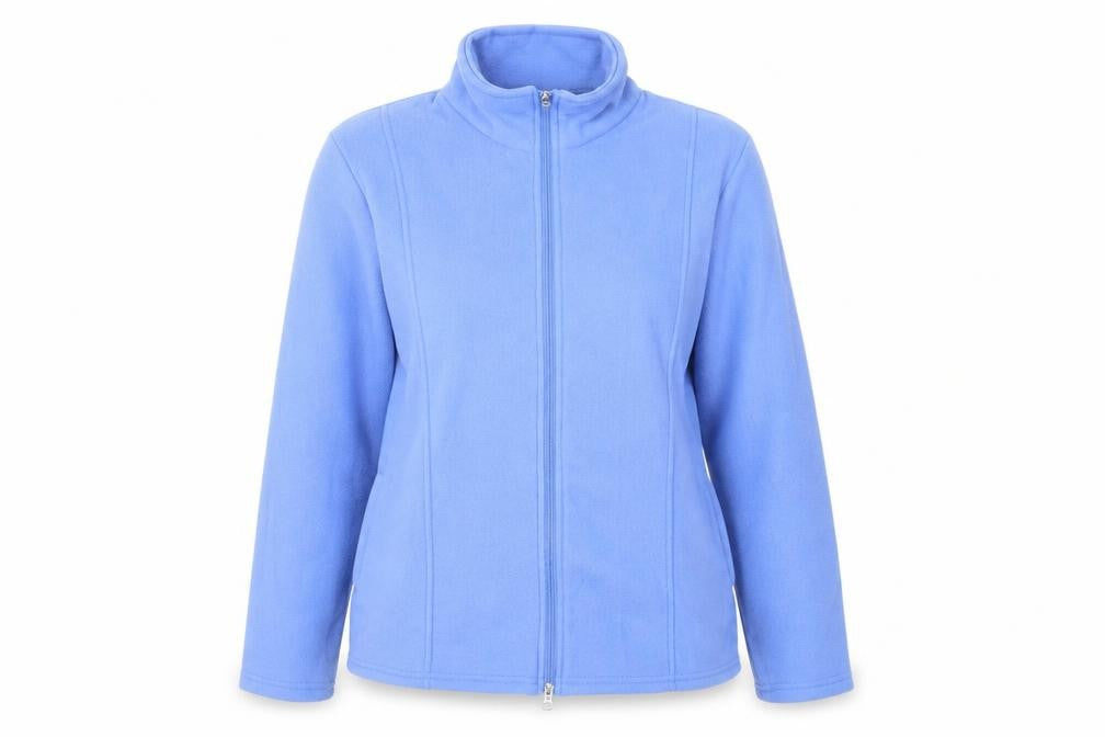 Womens UK Size M Anne de Lancay Blue Full Zip Jumper