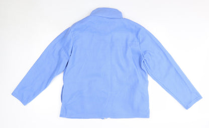 Womens UK Size M Anne de Lancay Blue Full Zip Jumper
