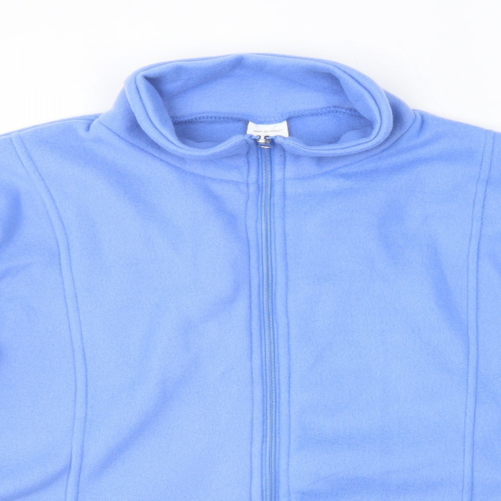 Womens UK Size M Anne de Lancay Blue Full Zip Jumper