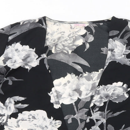 Miss Evie Girls Black V-Neck Floral Polyester Cardigan Jumper Size 11-12 Years