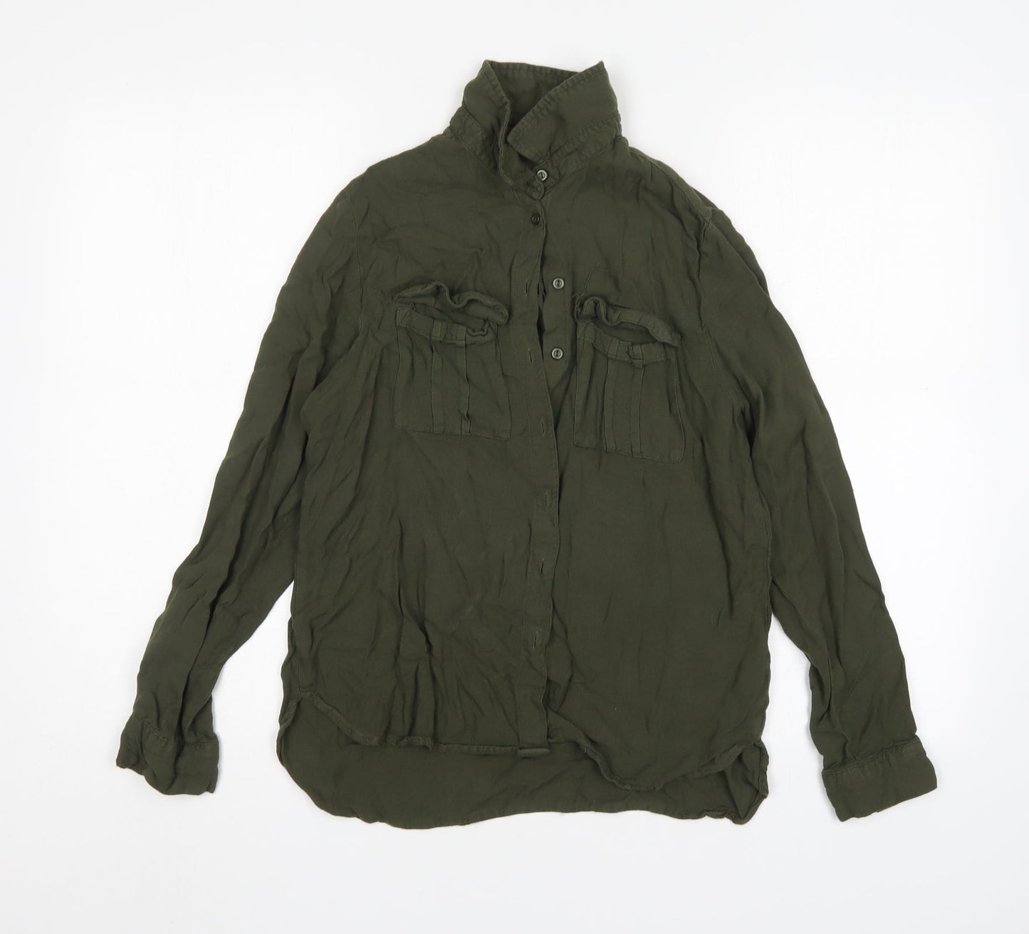 Womens UK Size 10 New Look Green Basic Button-Up