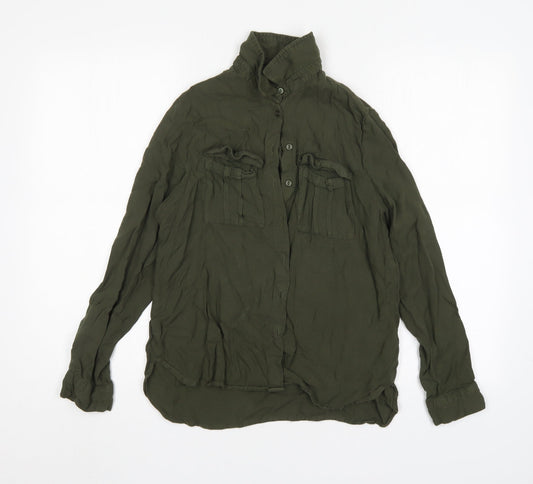 Womens UK Size 10 New Look Green Basic Button-Up