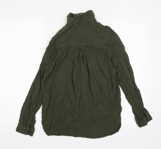 Womens UK Size 10 New Look Green Basic Button-Up