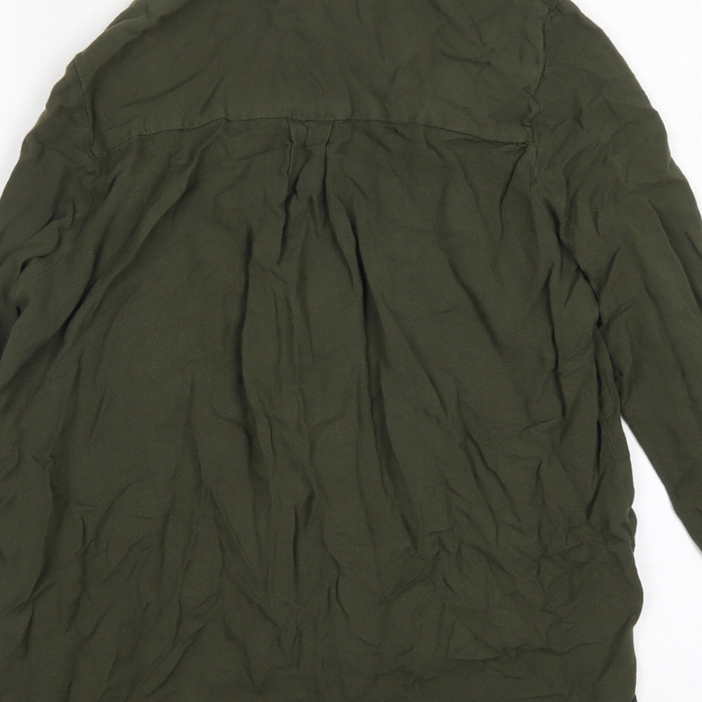 Womens UK Size 10 New Look Green Basic Button-Up