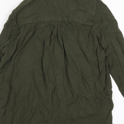 Womens UK Size 10 New Look Green Basic Button-Up