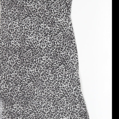 Boohoo Womens Multicoloured Animal Print Polyacrylate Fibre Tank Dress  Size 8  V-Neck