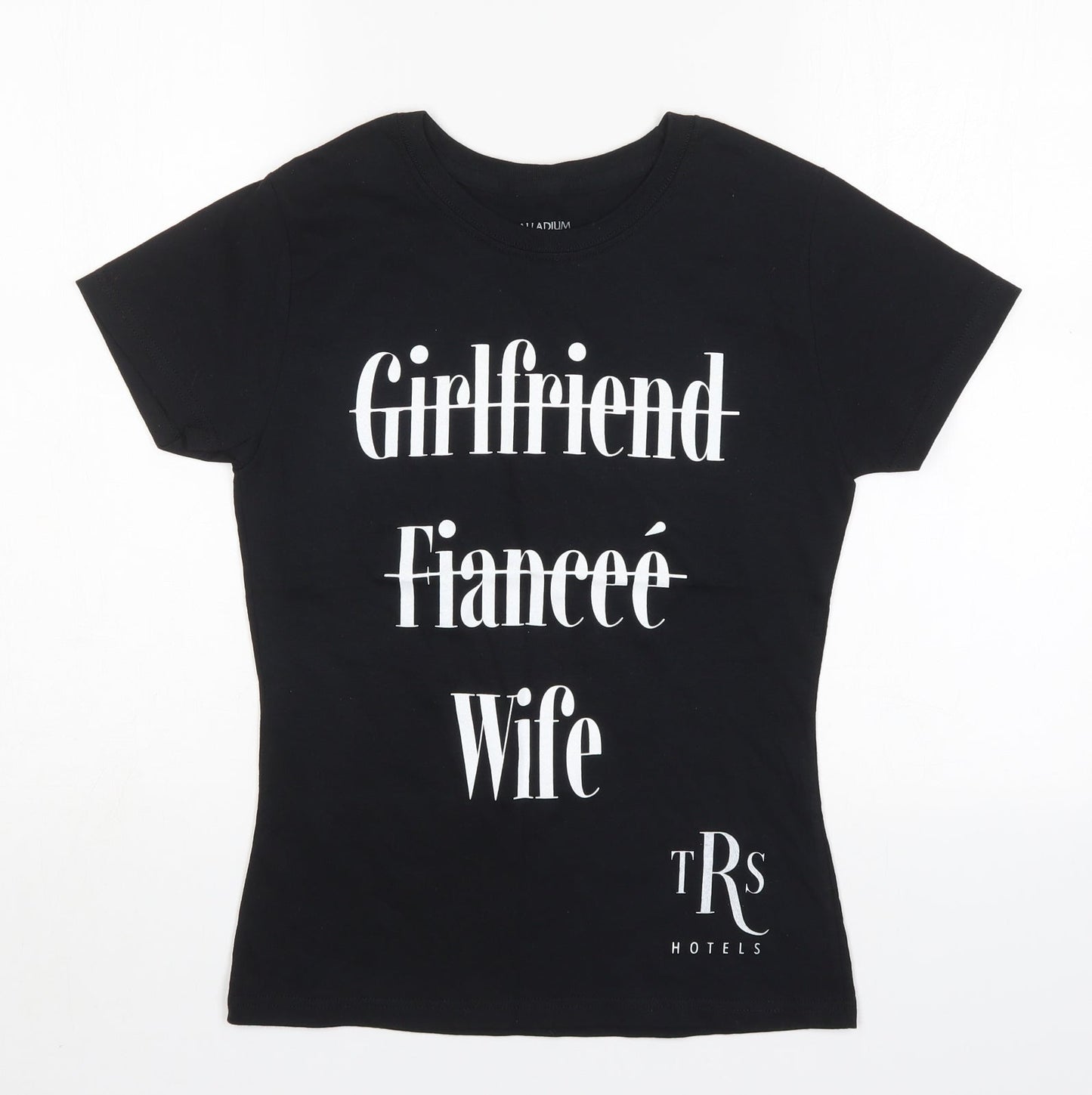 Womens UK Size M Preworn Black Basic T-Shirt