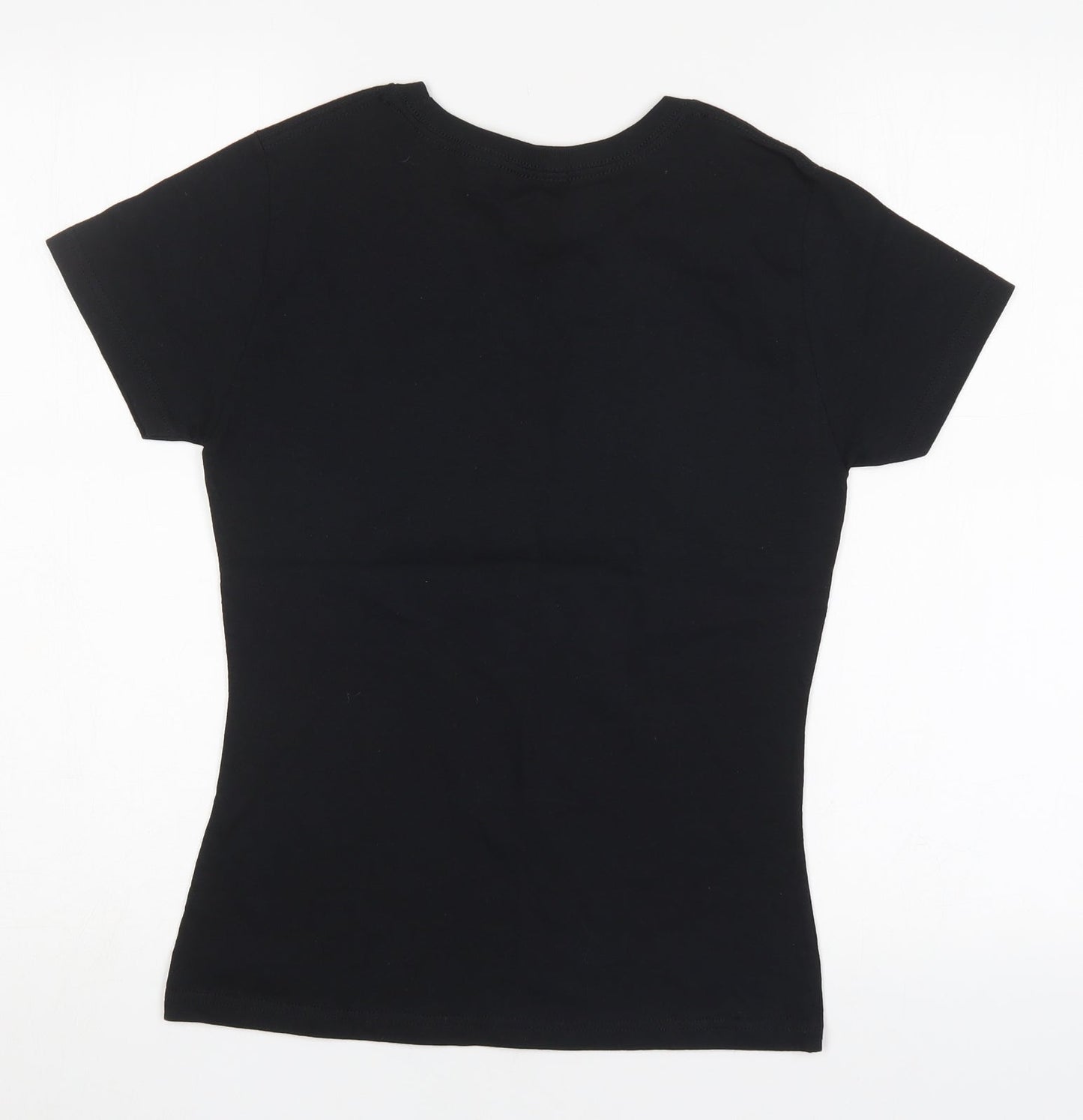 Womens UK Size M Preworn Black Basic T-Shirt