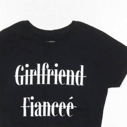 Womens UK Size M Preworn Black Basic T-Shirt