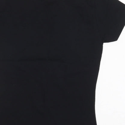 Womens UK Size M Preworn Black Basic T-Shirt