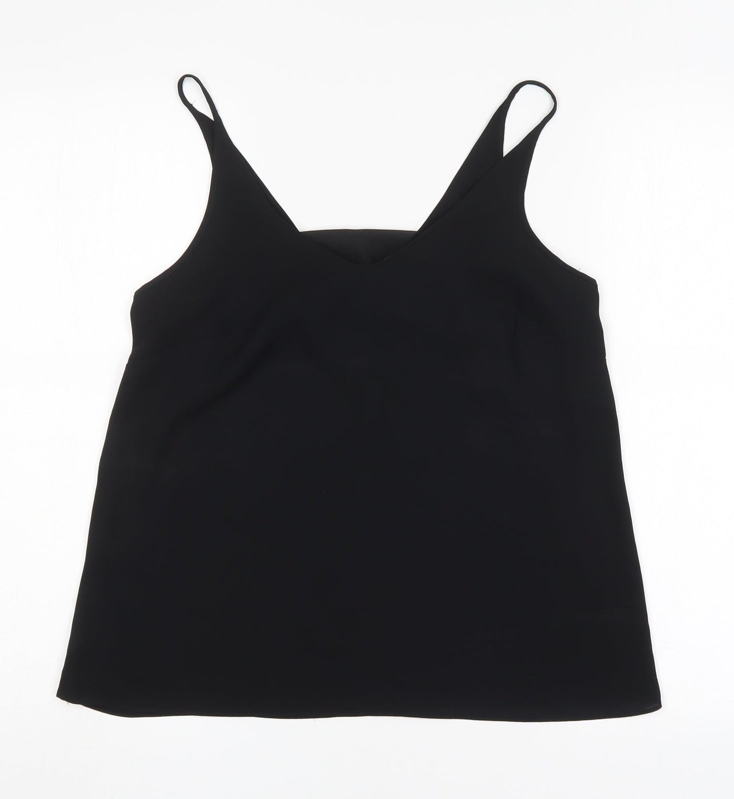 Papaya Womens Black  Polyester Basic Blouse Size 10 V-Neck