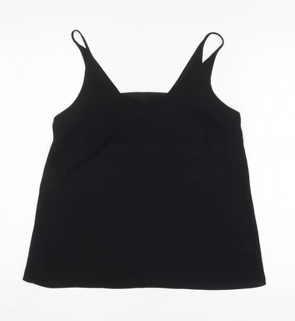 Papaya Womens Black  Polyester Basic Blouse Size 10 V-Neck