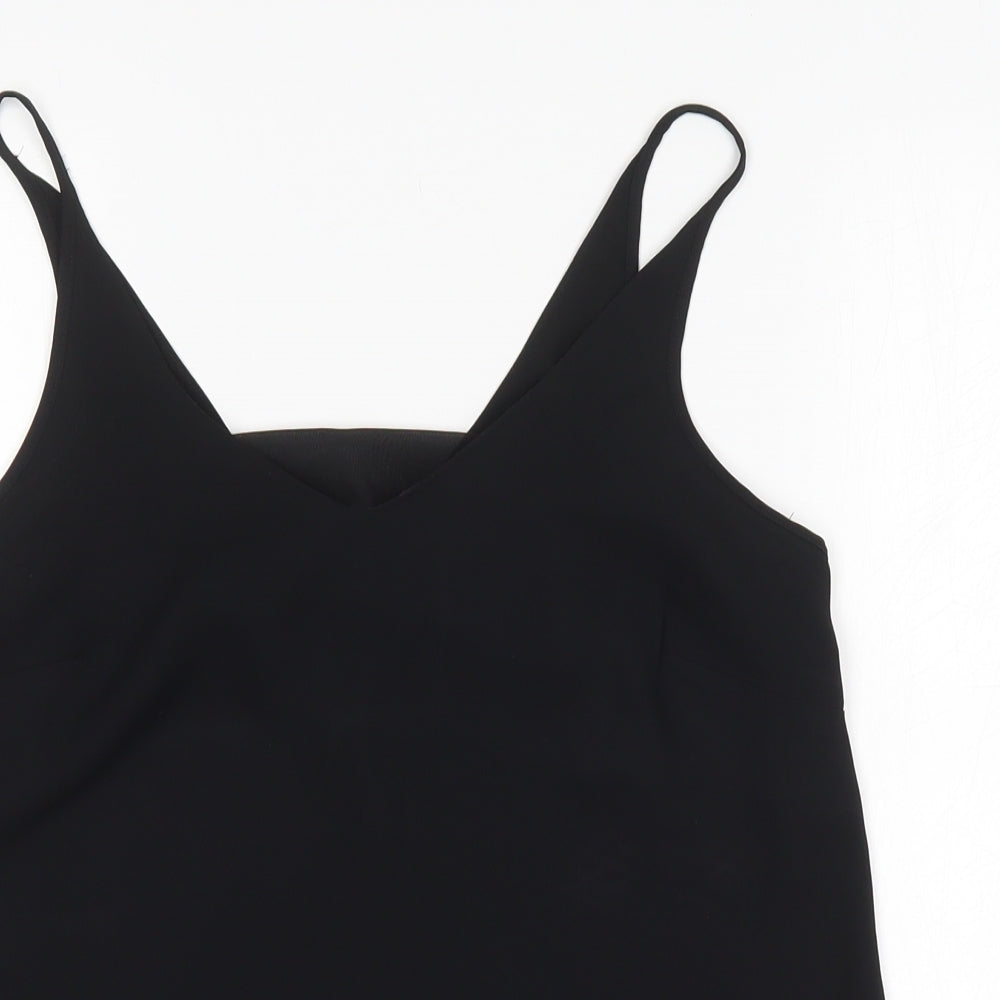 Papaya Womens Black  Polyester Basic Blouse Size 10 V-Neck