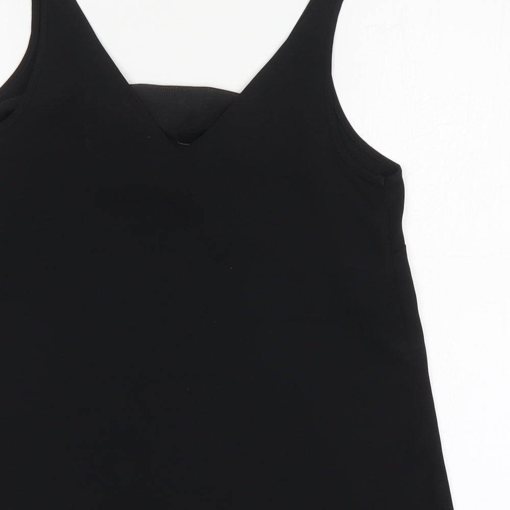 Papaya Womens Black  Polyester Basic Blouse Size 10 V-Neck