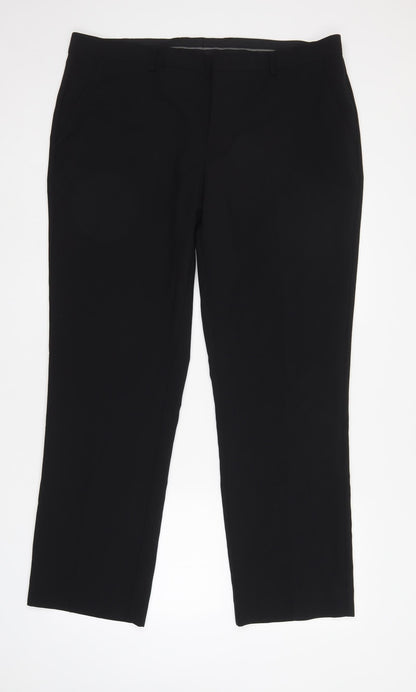 Womens UK Size 40 Peacocks Regular Fit  Black Trousers