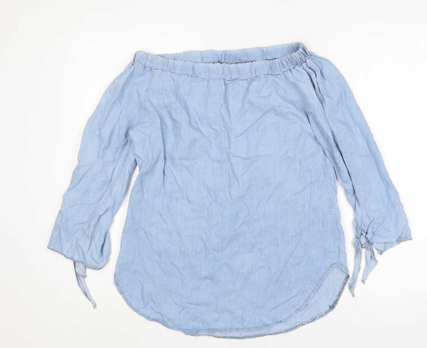 Womens UK Size S Preworn Blue Basic Blouse