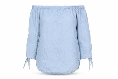 Womens UK Size S Preworn Blue Basic Blouse