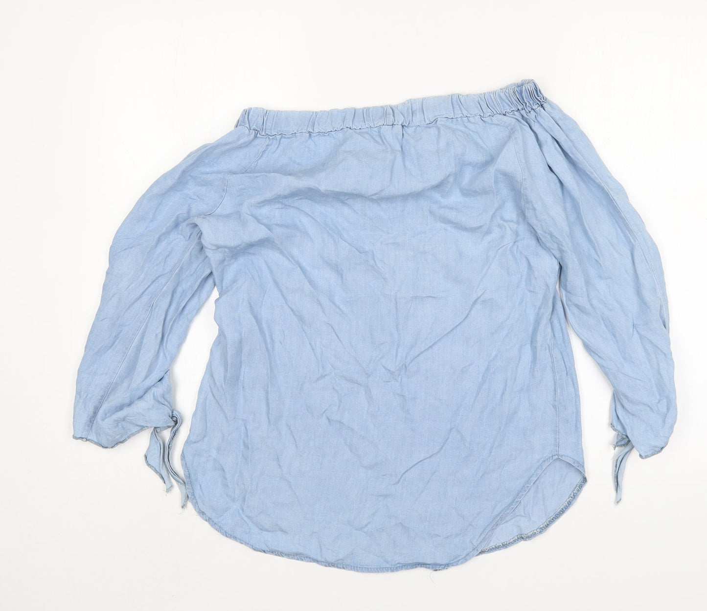 Womens UK Size S Preworn Blue Basic Blouse