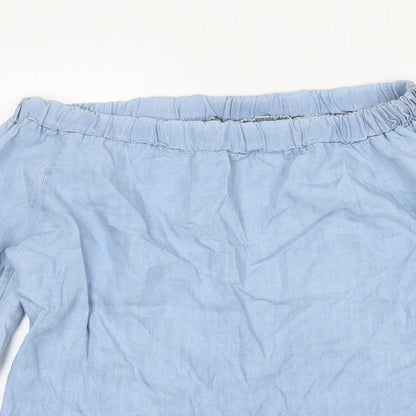 Womens UK Size S Preworn Blue Basic Blouse