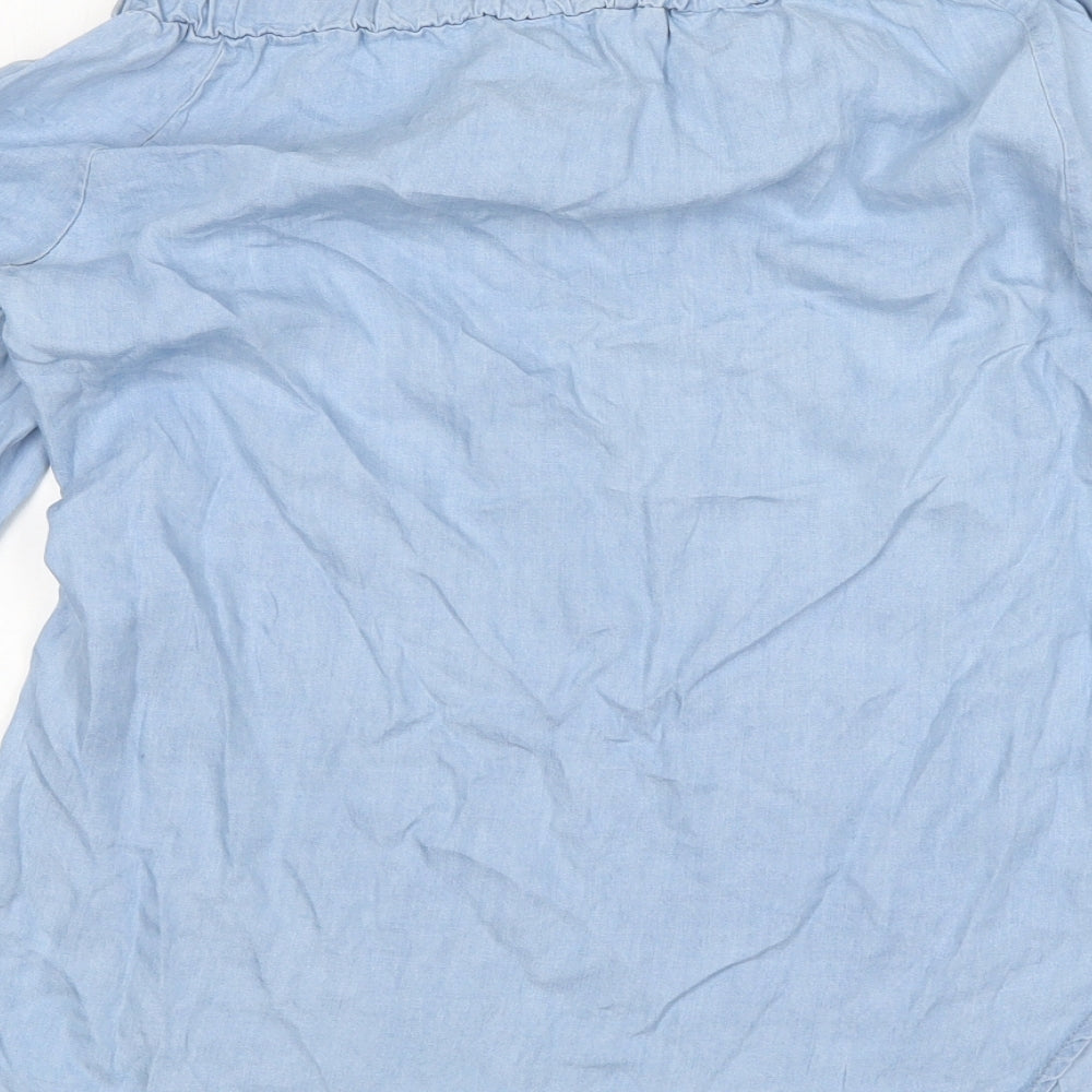 Womens UK Size S Preworn Blue Basic Blouse